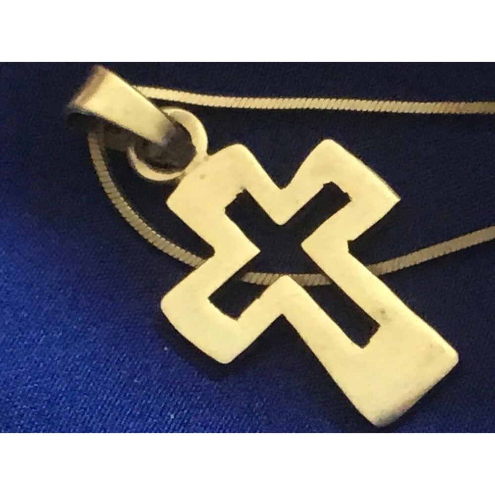 Solid sterling silver cross and chain faith Christian jewelry